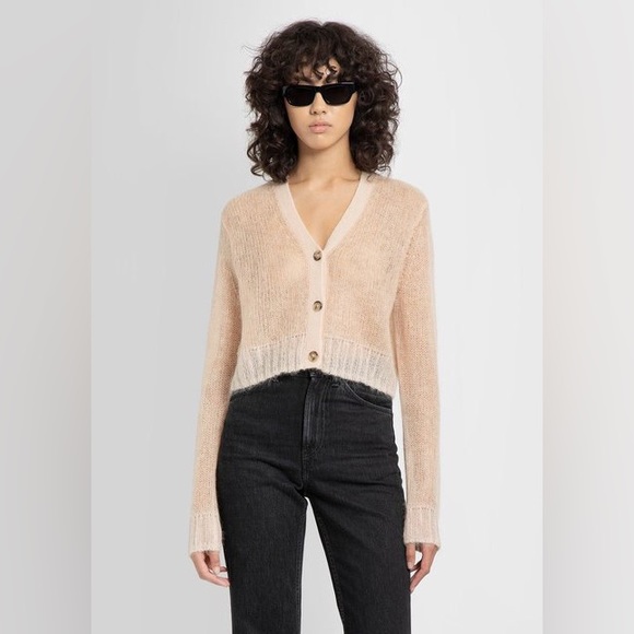 🍁ACNE STUDIOS mesh cardigan blush beige - Picture 5 of 15